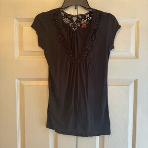 Forever 21 Black Lace Accent Tee